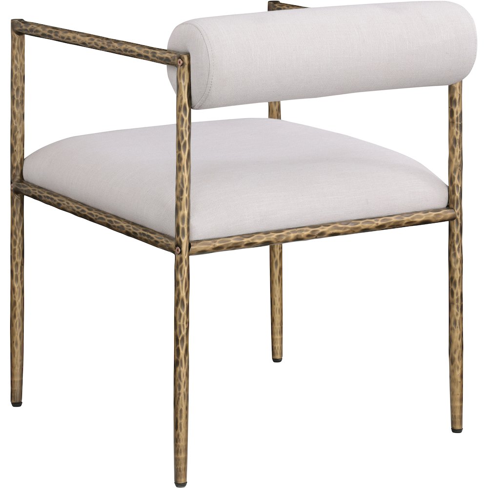 Axis Beige Linen Textured Fabric Upholstered Dining Chair, Set of 2. Picture 8