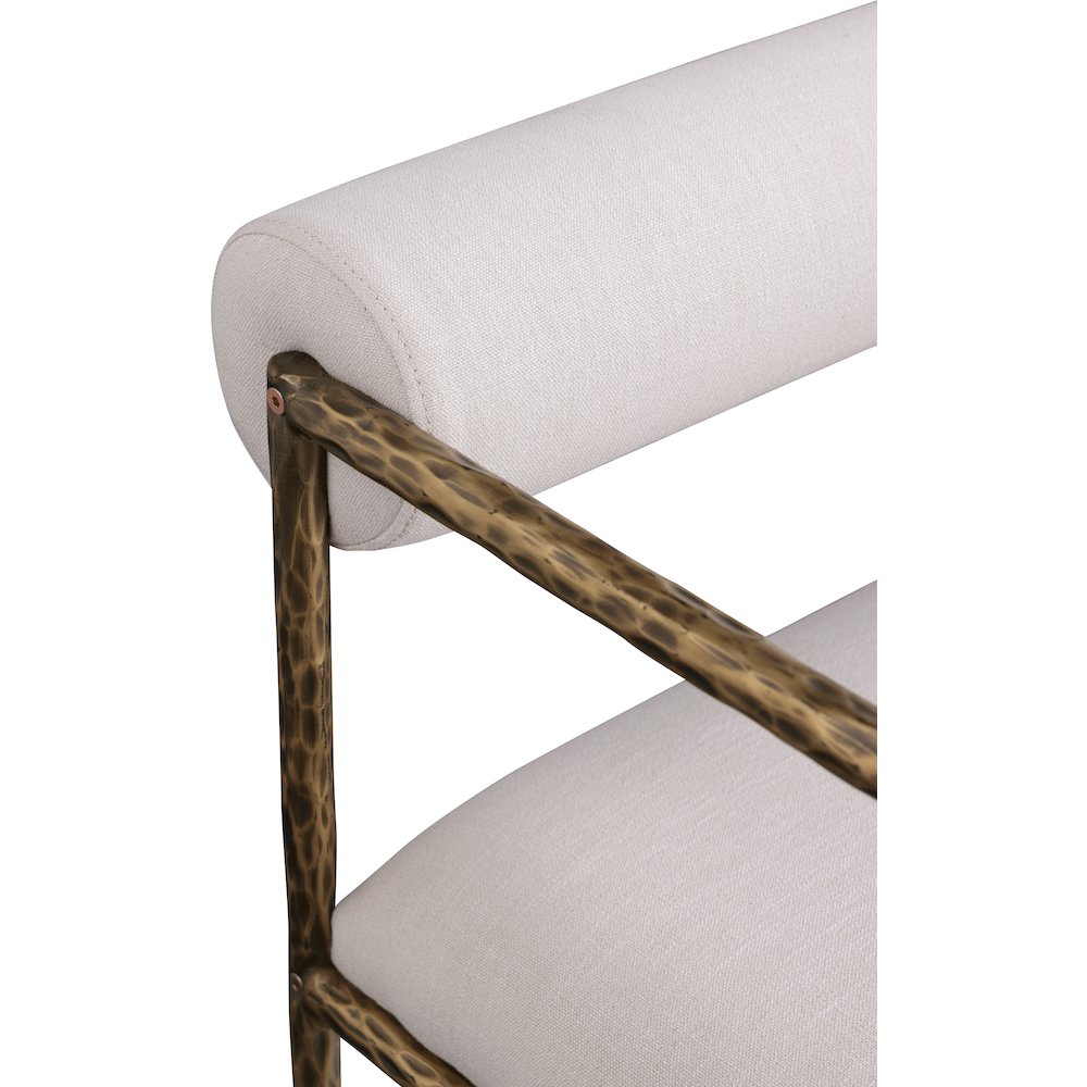 Axis Beige Linen Textured Fabric Upholstered Dining Chair, Set of 2. Picture 9