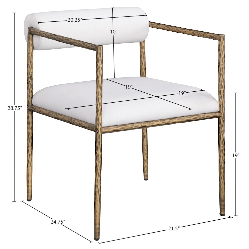 Axis Cream Linen Textured Fabric Upholstered Dining Chair, Set of 2. Picture 12
