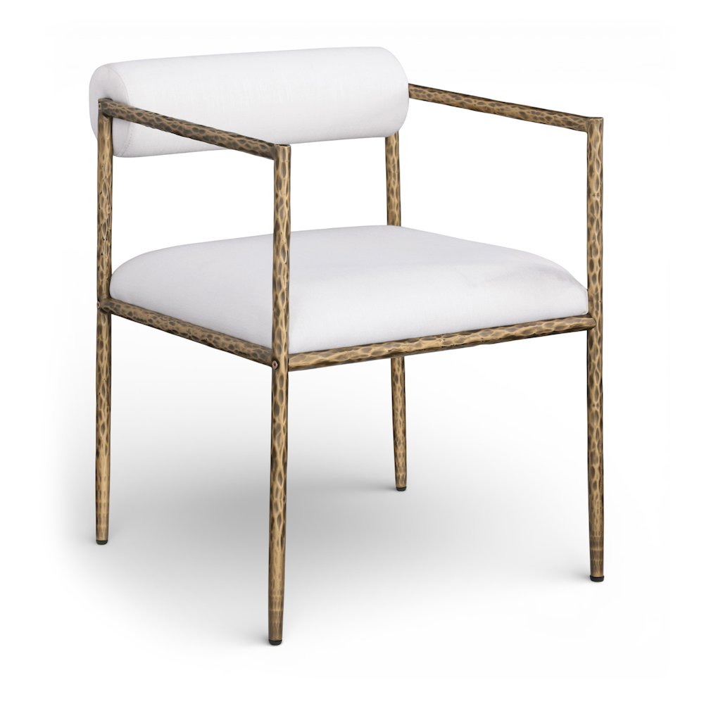 Axis Cream Linen Textured Fabric Upholstered Dining Chair, Set of 2. Picture 3