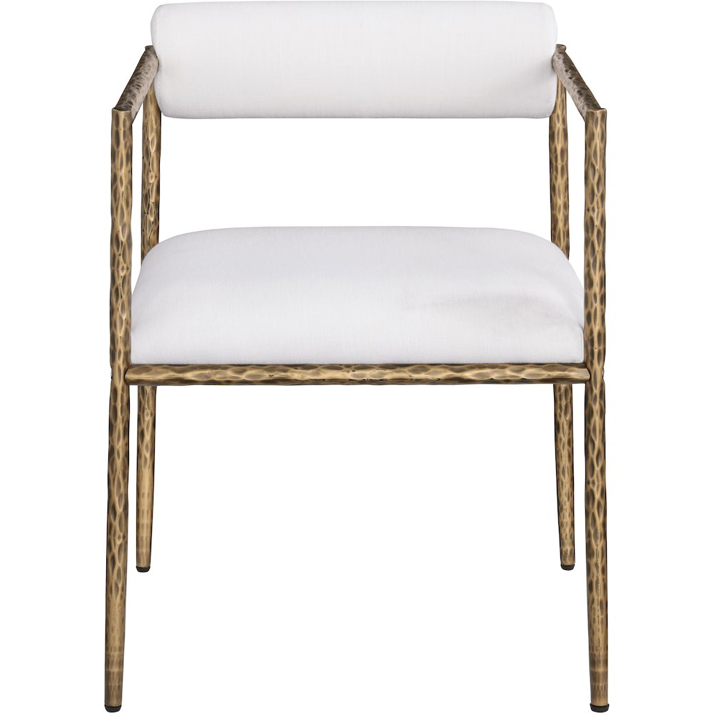 Axis Cream Linen Textured Fabric Upholstered Dining Chair, Set of 2. Picture 5