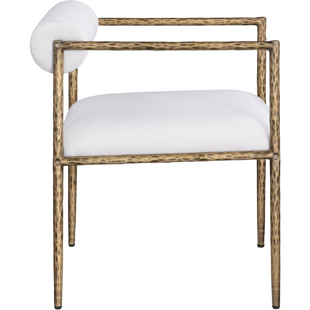 Axis Cream Linen Textured Fabric Upholstered Dining Chair, Set of 2. Picture 6