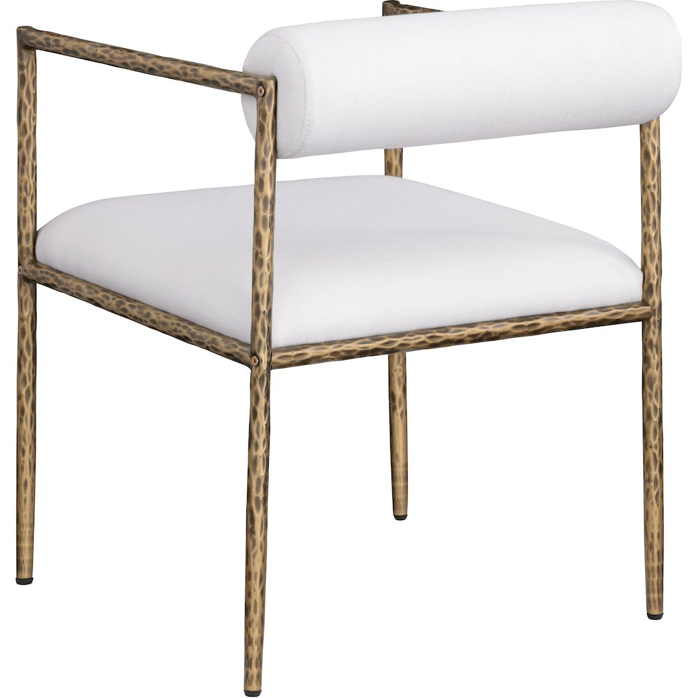 Axis Cream Linen Textured Fabric Upholstered Dining Chair, Set of 2. Picture 8