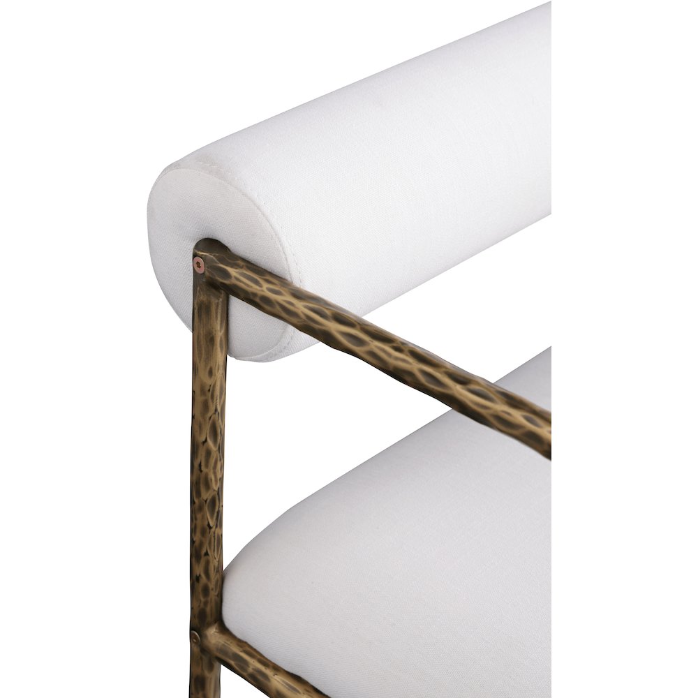 Axis Cream Linen Textured Fabric Upholstered Dining Chair, Set of 2. Picture 9