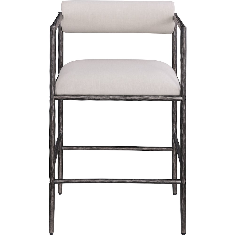 Axis Beige Linen Textured Fabric Upholstered Counter Stool, Set of 2. Picture 5