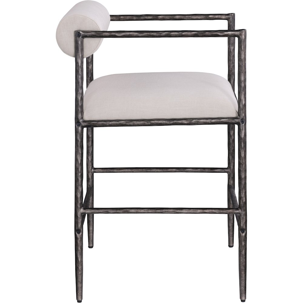 Axis Beige Linen Textured Fabric Upholstered Counter Stool, Set of 2. Picture 6