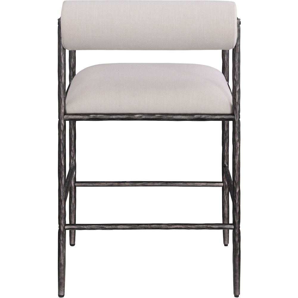 Axis Beige Linen Textured Fabric Upholstered Counter Stool, Set of 2. Picture 7