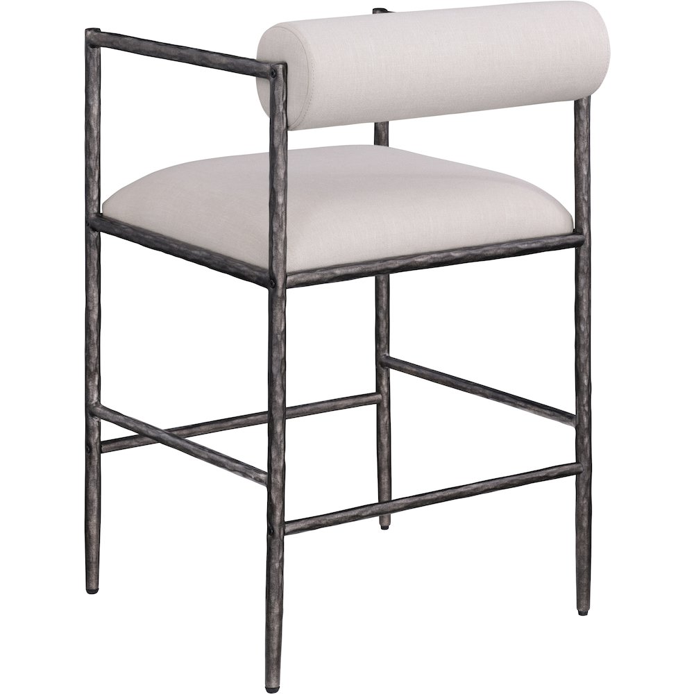 Axis Beige Linen Textured Fabric Upholstered Counter Stool, Set of 2. Picture 8
