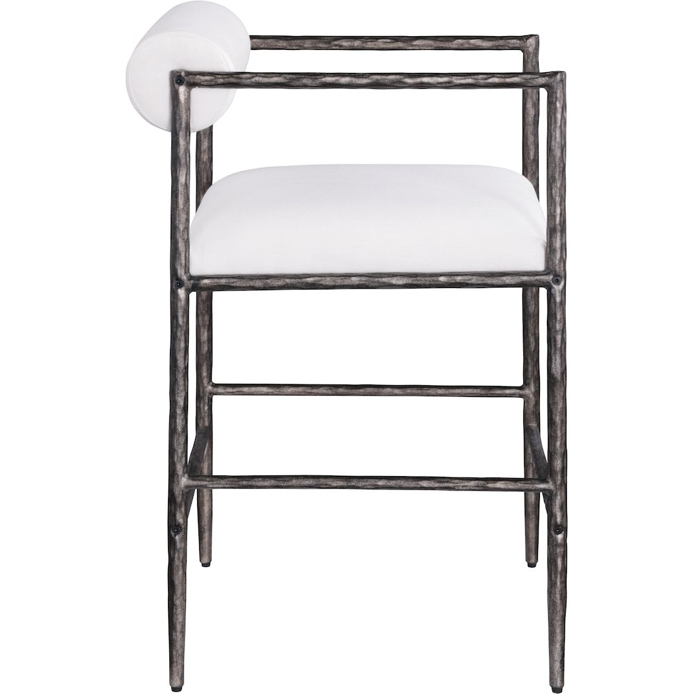 Axis Cream Linen Textured Fabric Upholstered Counter Stool, Set of 2. Picture 6