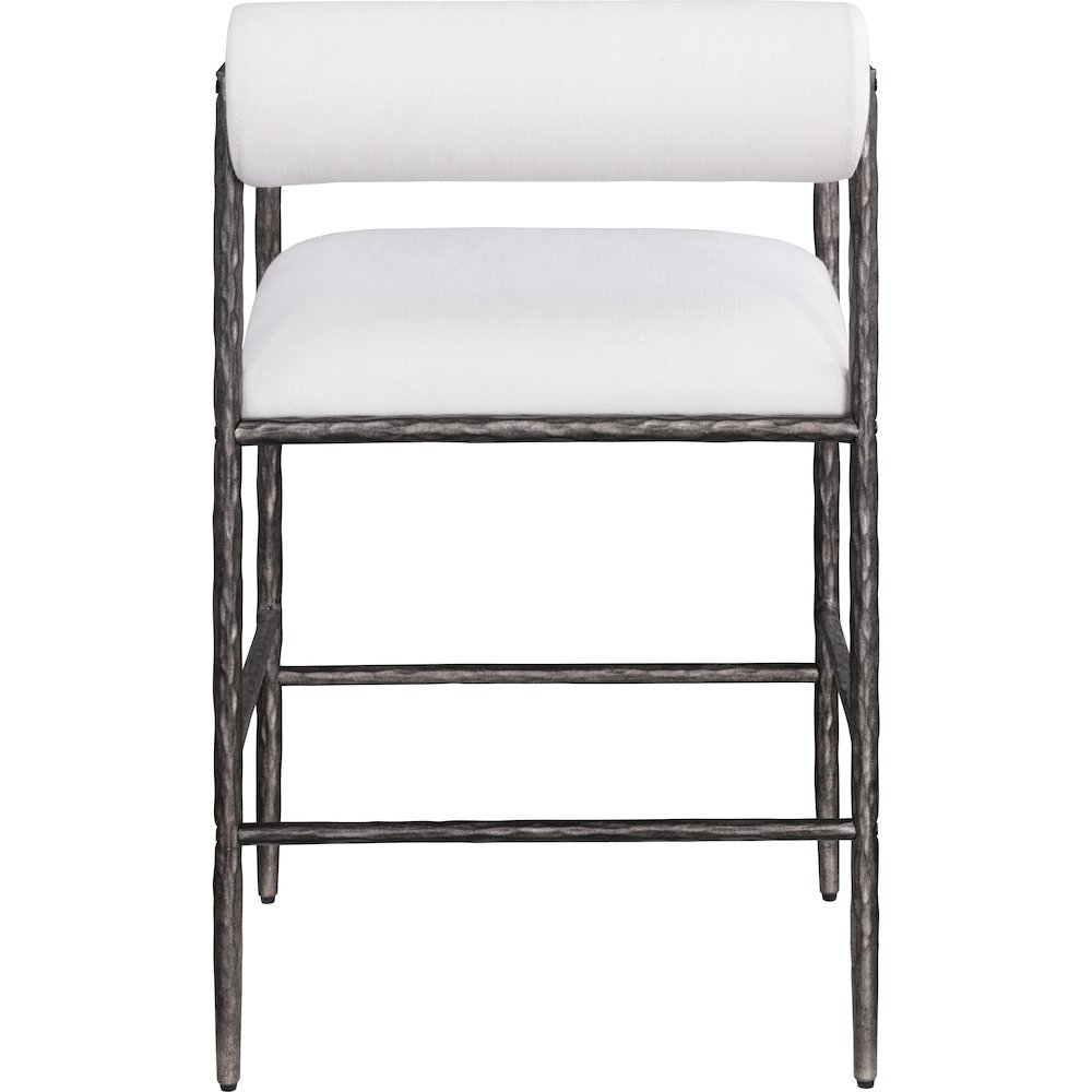 Axis Cream Linen Textured Fabric Upholstered Counter Stool, Set of 2. Picture 7