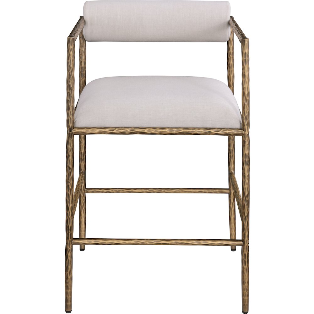 Axis Beige Linen Textured Fabric Upholstered Counter Stool, Set of 2. Picture 5