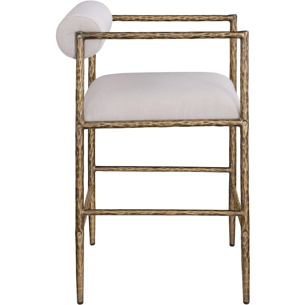 Axis Beige Linen Textured Fabric Upholstered Counter Stool, Set of 2. Picture 6