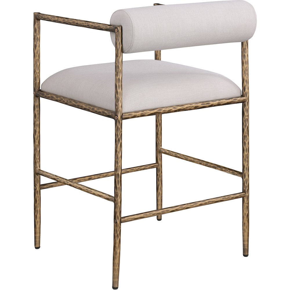 Axis Beige Linen Textured Fabric Upholstered Counter Stool, Set of 2. Picture 8