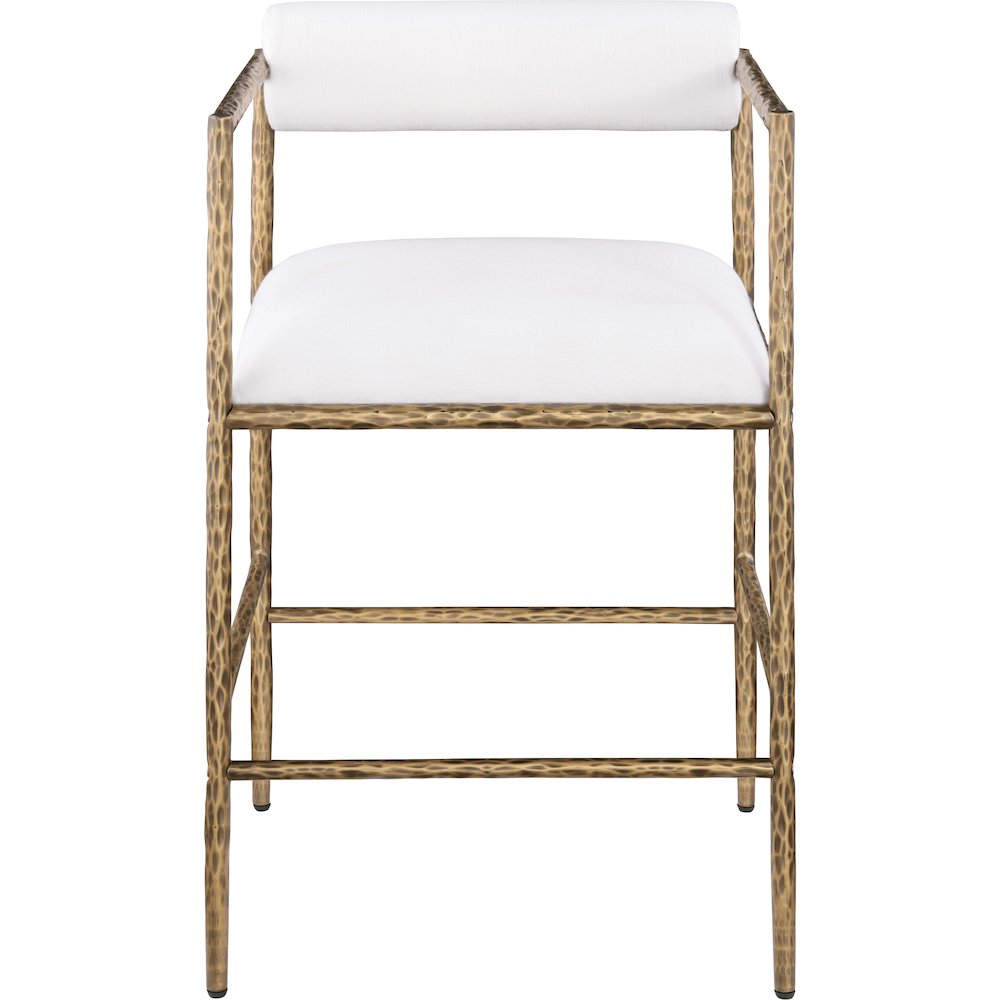 Axis Cream Linen Textured Fabric Upholstered Counter Stool, Set of 2. Picture 5