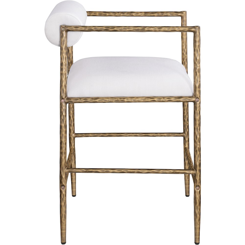 Axis Cream Linen Textured Fabric Upholstered Counter Stool, Set of 2. Picture 6