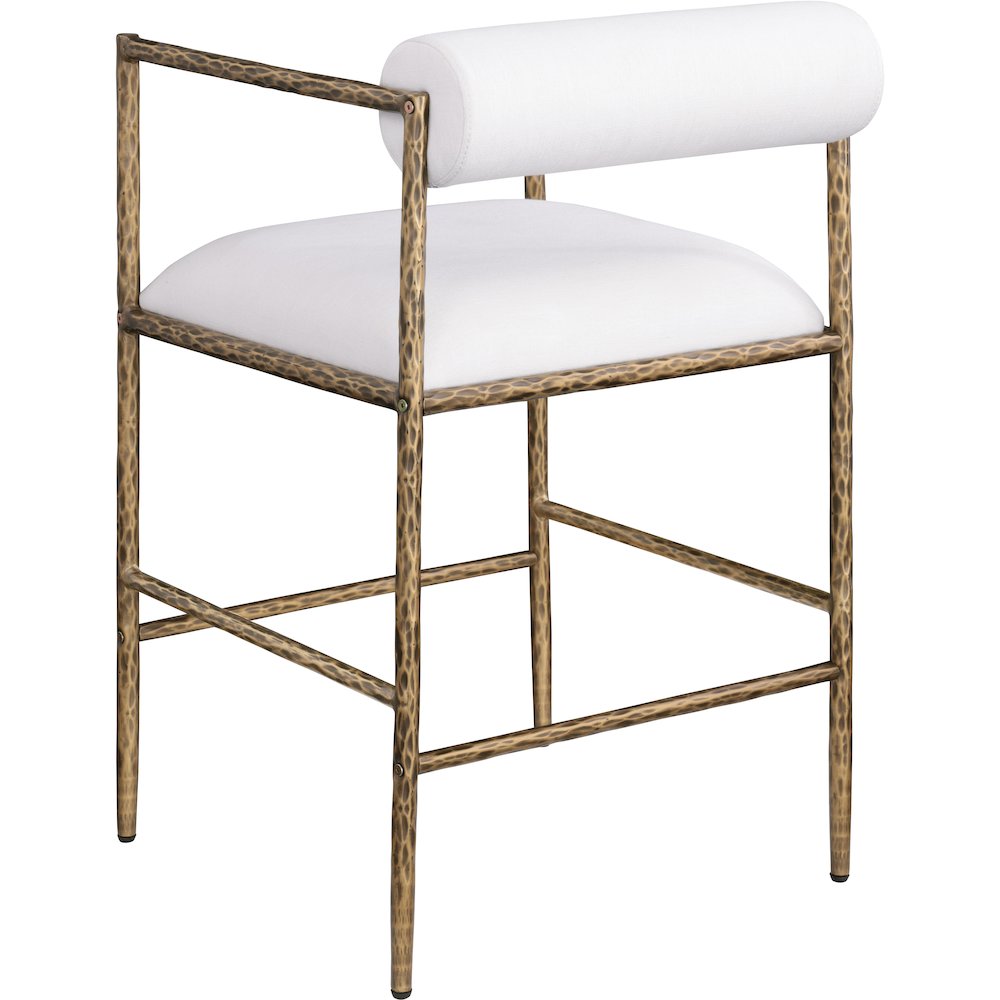 Axis Cream Linen Textured Fabric Upholstered Counter Stool, Set of 2. Picture 8