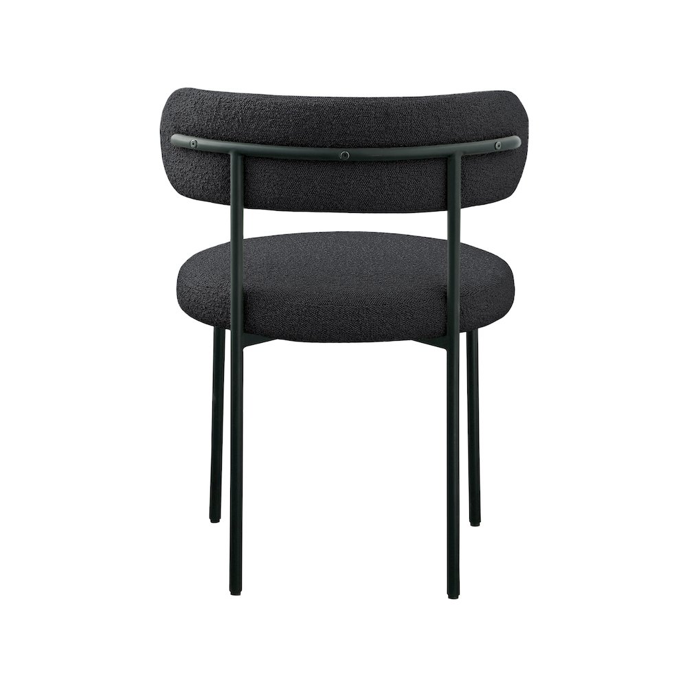 Beacon Black Boucle Fabric Dining Chair, Set of 2. Picture 2