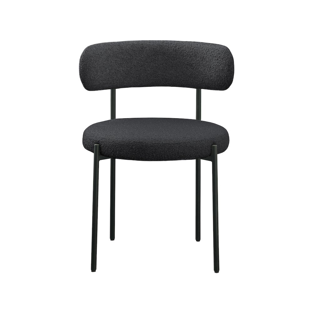 Beacon Black Boucle Fabric Dining Chair, Set of 2. Picture 3