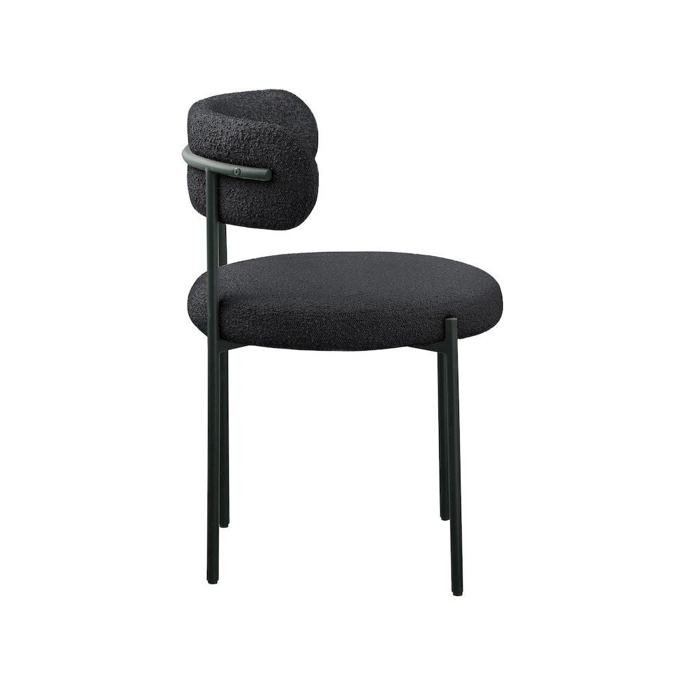 Beacon Black Boucle Fabric Dining Chair, Set of 2. Picture 4