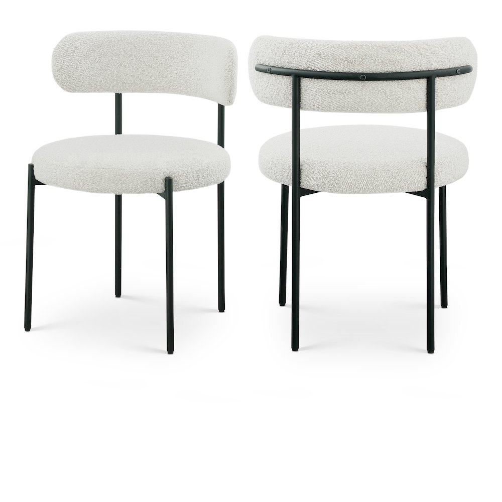 Beacon Cream Boucle Fabric Dining Chair, Set of 2. Picture 1