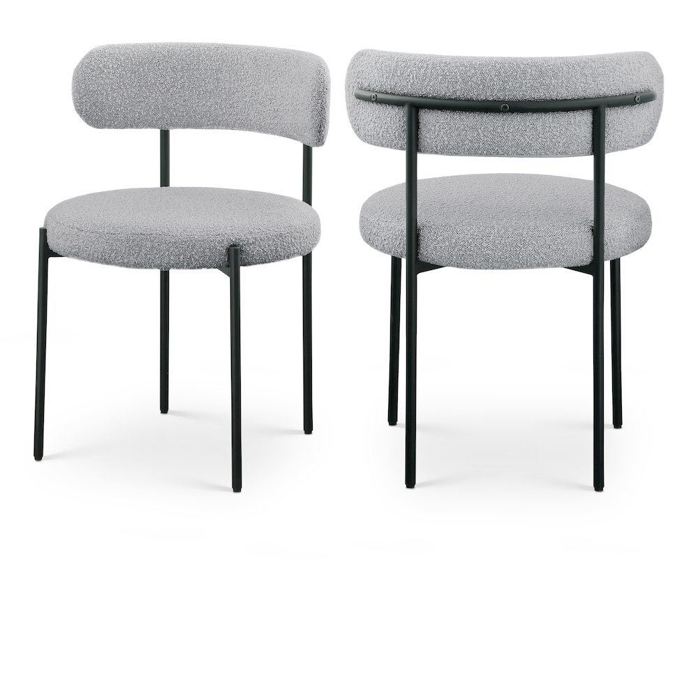 Beacon Grey Boucle Fabric Dining Chair, Set of 2. Picture 1