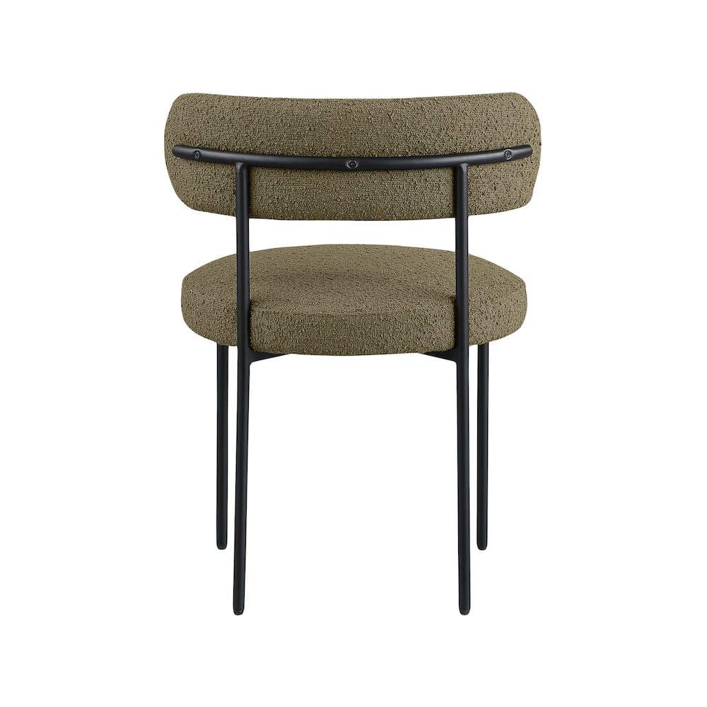 Beacon Olive Green Boucle Fabric Dining Chair, Set of 2. Picture 2
