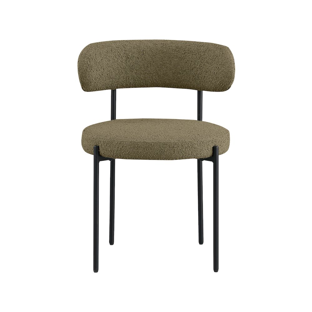 Beacon Olive Green Boucle Fabric Dining Chair, Set of 2. Picture 3