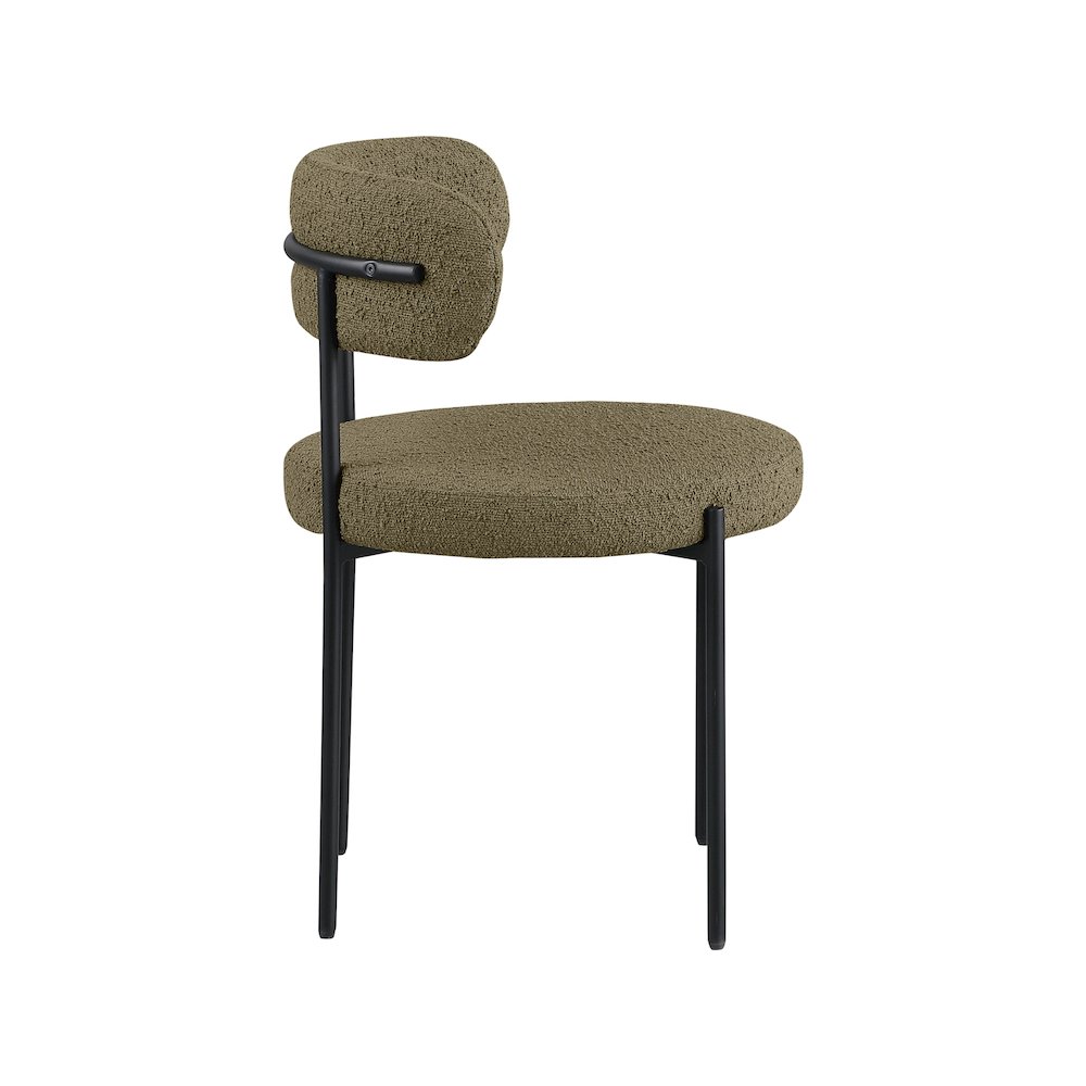 Beacon Olive Green Boucle Fabric Dining Chair, Set of 2. Picture 4