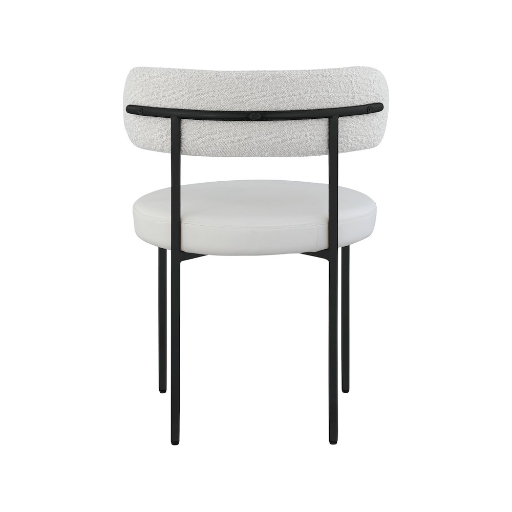 Beacon Cream Vegan Leather and Boucle Fabric Dining Chair, Set of 2. Picture 2