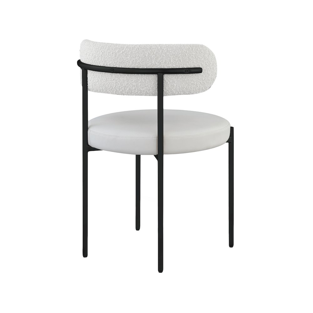 Beacon Cream Vegan Leather and Boucle Fabric Dining Chair, Set of 2. Picture 5