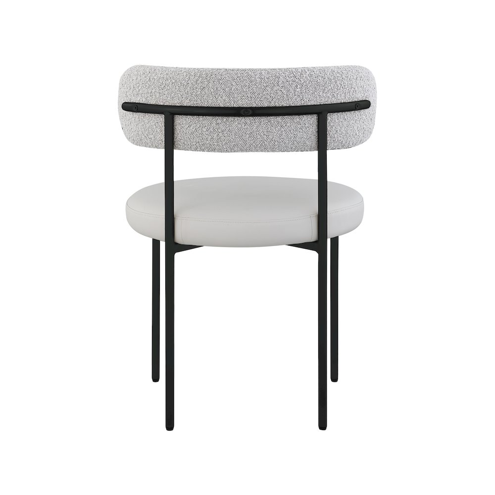 Beacon Taupe Vegan Leather and Boucle Fabric Dining Chair, Set of 2. Picture 2