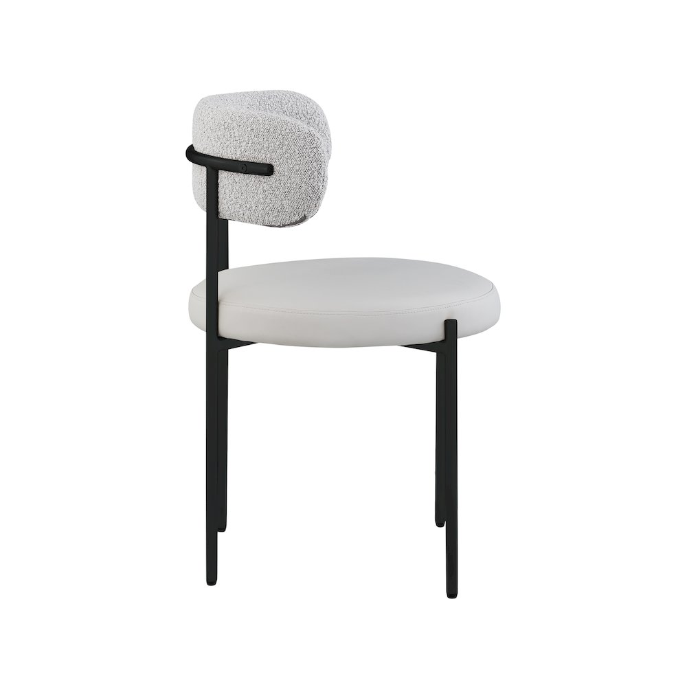 Beacon Taupe Vegan Leather and Boucle Fabric Dining Chair, Set of 2. Picture 4