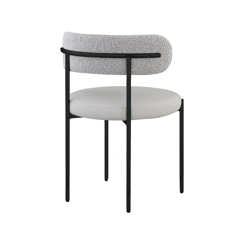 Beacon Taupe Vegan Leather and Boucle Fabric Dining Chair, Set of 2. Picture 5