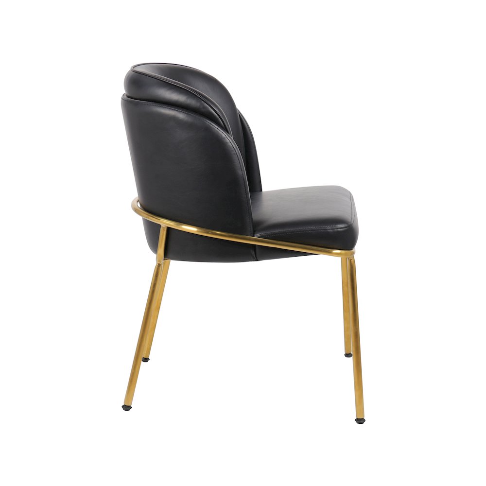Jagger Black Vegan Leather Dining Chair, Set of 2. Picture 4