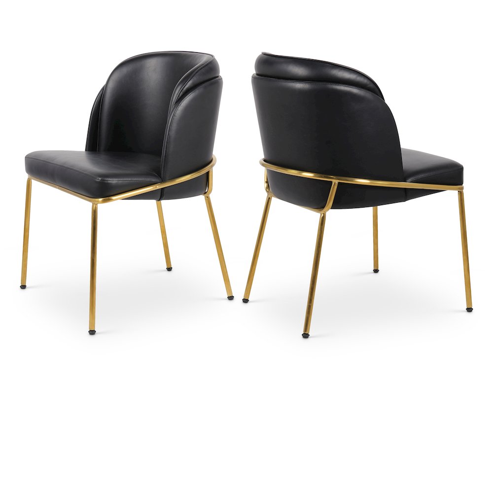 Jagger Black Vegan Leather Dining Chair, Set of 2. Picture 1