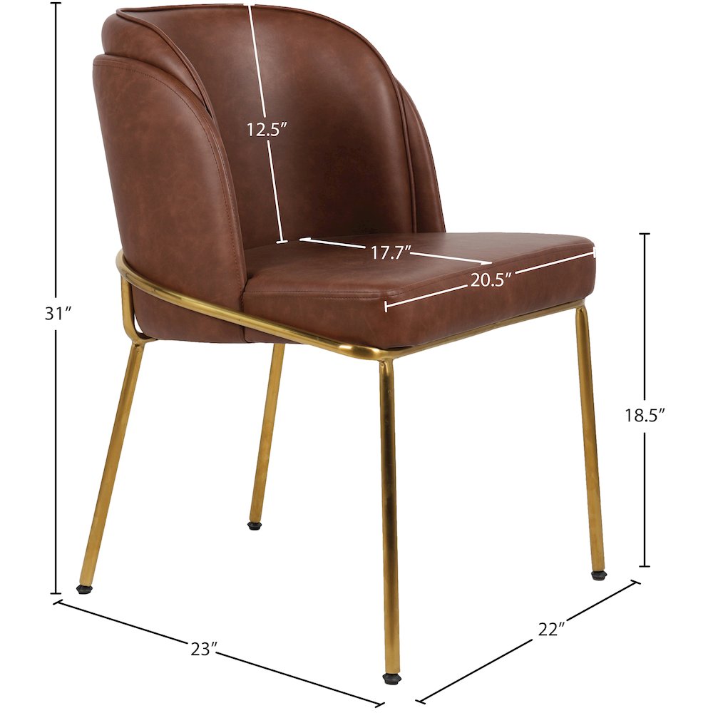 Jagger Brown Vegan Leather Dining Chair, Set of 2. Picture 7
