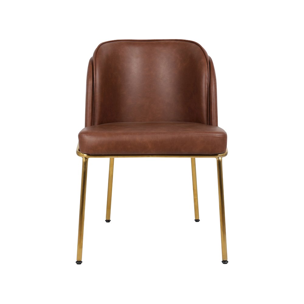 Jagger Brown Vegan Leather Dining Chair, Set of 2. Picture 3