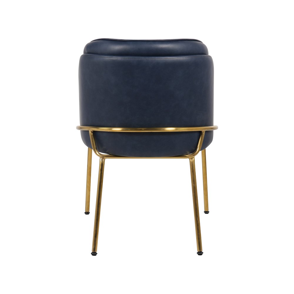 Jagger Navy Vegan Leather Dining Chair, Set of 2. Picture 2