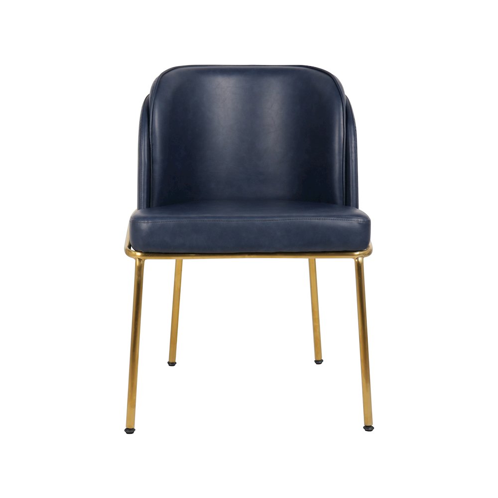 Jagger Navy Vegan Leather Dining Chair, Set of 2. Picture 3