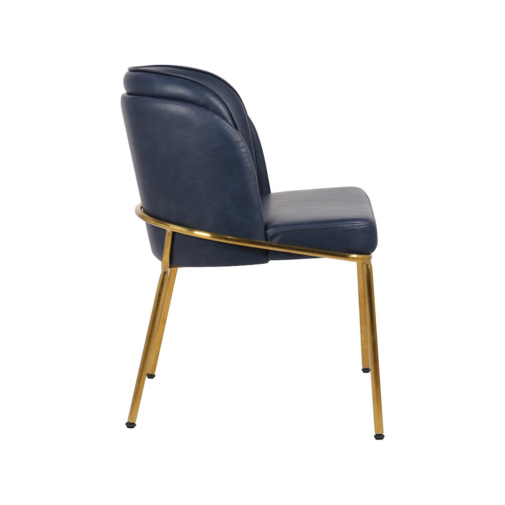 Jagger Navy Vegan Leather Dining Chair, Set of 2. Picture 4