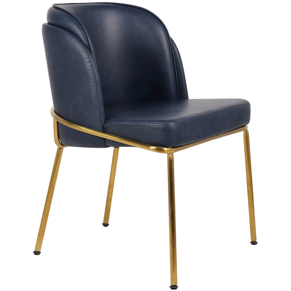 Jagger Navy Vegan Leather Dining Chair, Set of 2. Picture 5