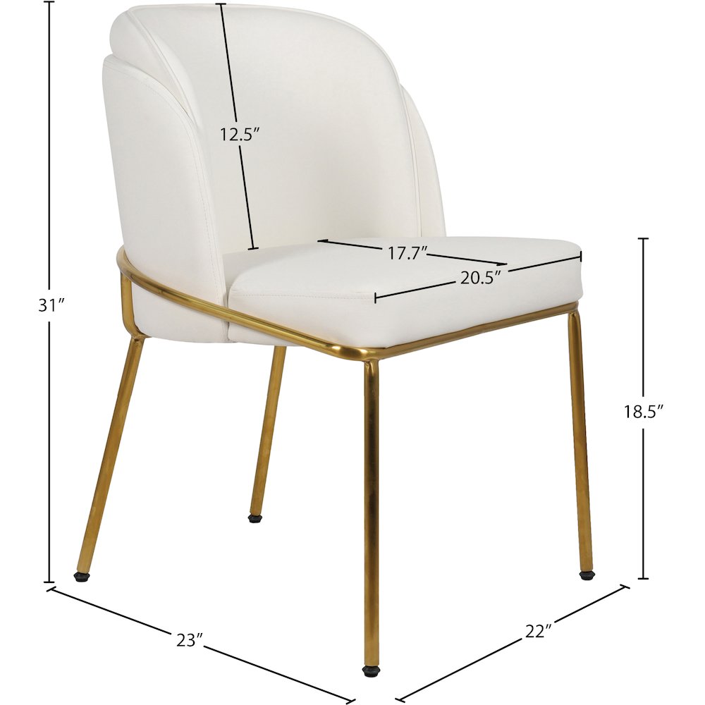 Jagger White Vegan Leather Dining Chair, Set of 2. Picture 7