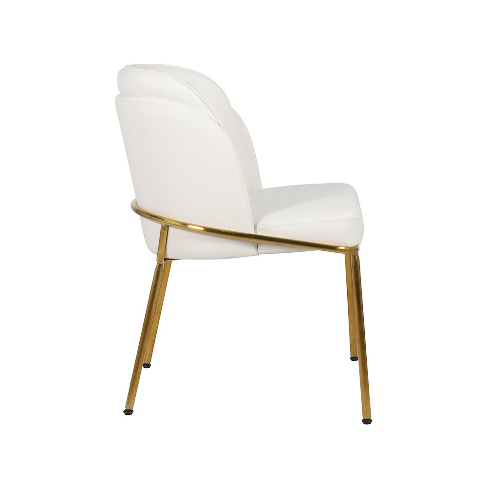 Jagger White Vegan Leather Dining Chair, Set of 2. Picture 4