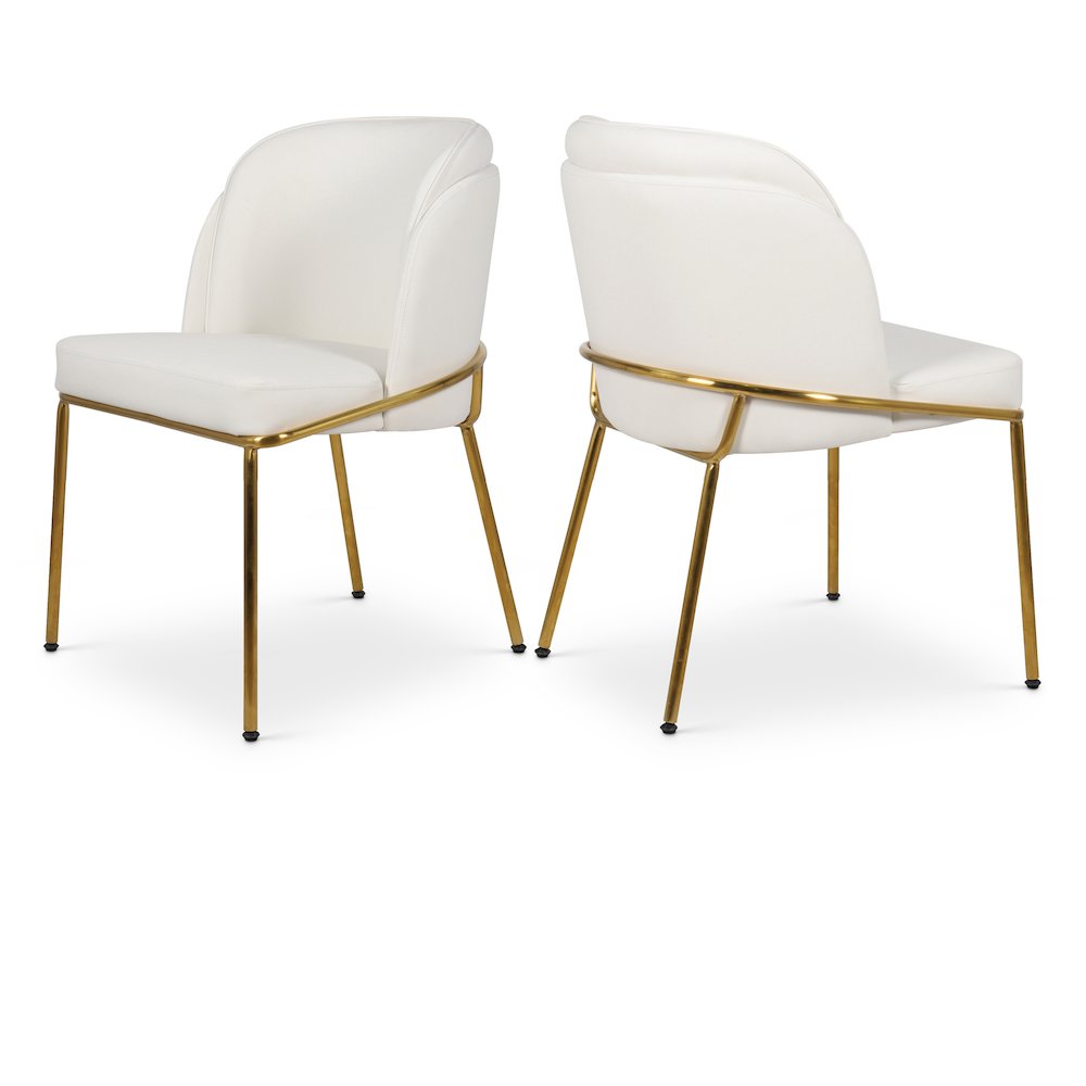 Jagger White Vegan Leather Dining Chair, Set of 2. Picture 1