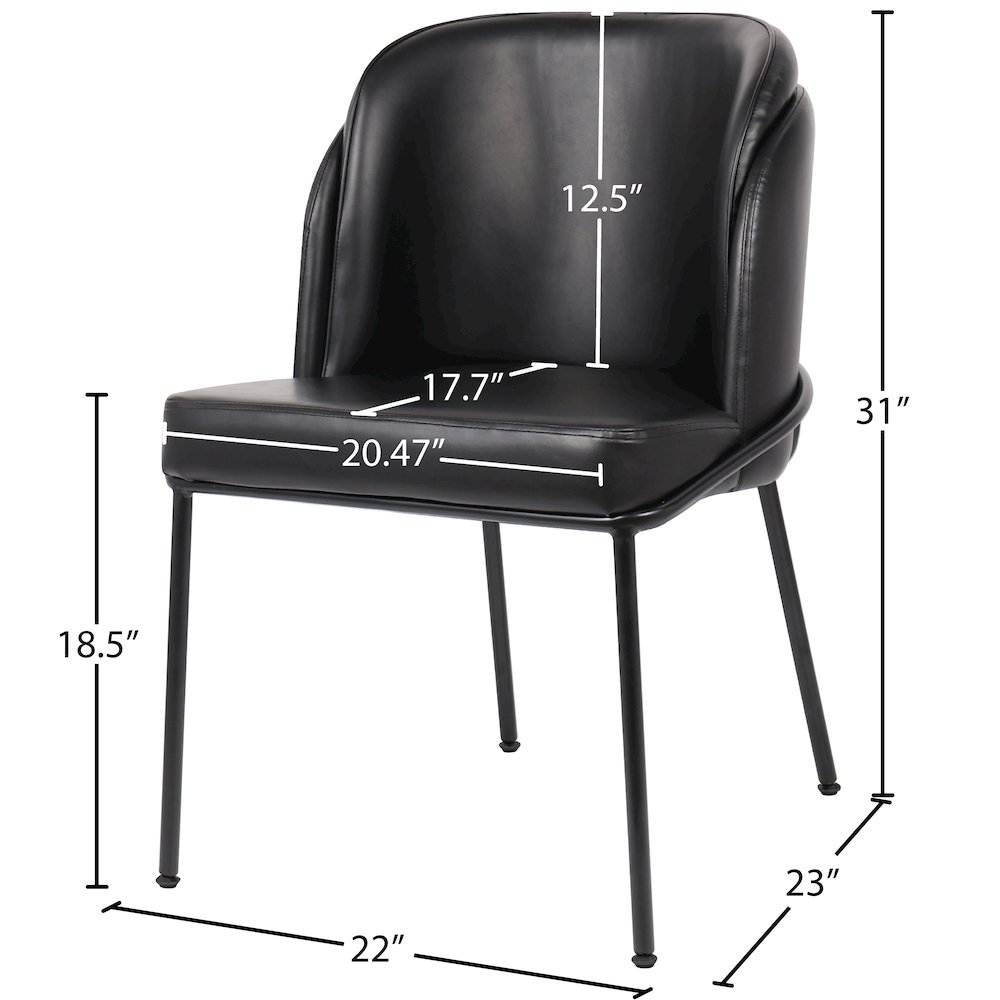 Jagger Black Vegan Leather Dining Chair, Set of 2. Picture 7