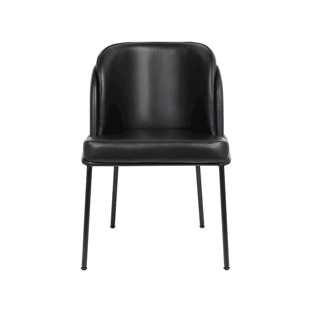Jagger Black Vegan Leather Dining Chair, Set of 2. Picture 3