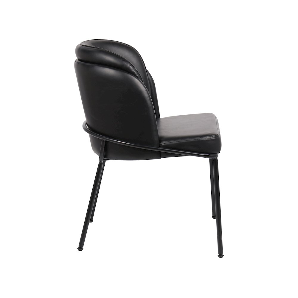 Jagger Black Vegan Leather Dining Chair, Set of 2. Picture 4