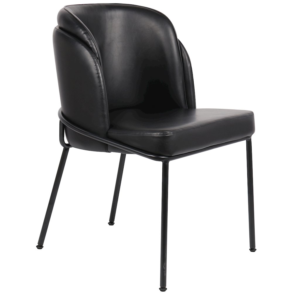 Jagger Black Vegan Leather Dining Chair, Set of 2. Picture 5
