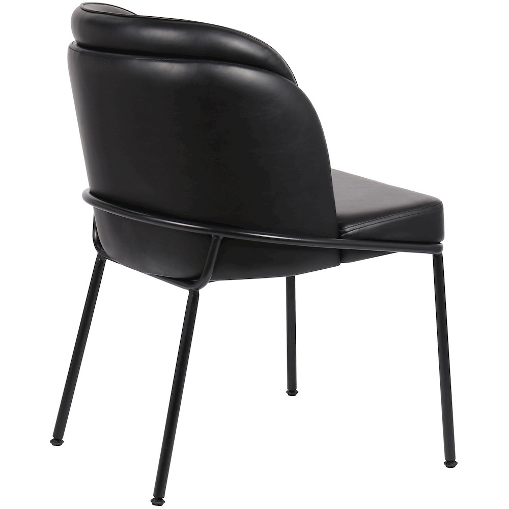 Jagger Black Vegan Leather Dining Chair, Set of 2. Picture 6