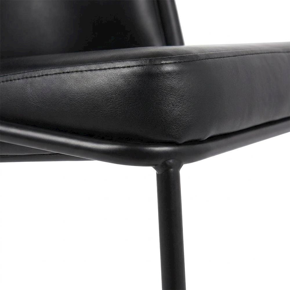 Starlight Canyon Home Vegan Leather Dining Chairs Set of 2, Black Vegan Leather. Picture 7